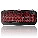 Produktbild Gaming Tastatur Beleuchtet, SOWTECH 3 Colours Backlit LED USB Ergonomische Mechanische Gaming Tastatur Deutsch for PC / Gamer / Computer - QWERTZ, German layout (Windows, Android, Mac) - Schwarz