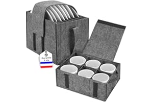 Lutranstra 2 soportes para platos para caravana, para camping, para 8 platos, 6 tazas, bolsa de fieltro, para caravana, cocina, camping, etc