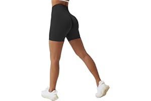 Dihope Short de Sport Femme à Taille Haute,Short de Sport Push-up sans Coutures,Legging Court de Cyclisme Opaque pour Jogging, Pilates,Danse,Gym