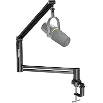 Shure MV6 USB Gamingmicrofoon, USB-C, Dynamische Microfoon, Auto Level Mode, Digitale Popperstopper, voor PC-Gamers & Streamers MV6 Microfoon, Bureaustatief met Ronde Voet, 1m USB-C Kabel