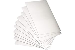 sourcing map Blank Metal Card 100x60x0.4mm Brushed 201 Stainless Steel Plate for DIY Laser Printing Engraving Silver Tone 10 Pcs