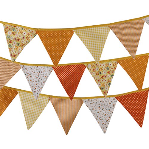 Gazechimp 2,3 m Orange Serie Wimpelgirlande Baumwolle Girlanden - 2