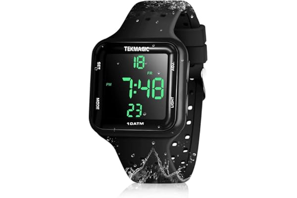 BANGLIN Montre Résistant l'eau 10 ATM 100m Montre de Sport sous Marine avec Fonctions de Réveil, Chronomètre, Double Fuseau Horaire, Calendrier, Format 12/24 Heures Sélectionnable