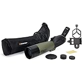 Celestron Spektiv Ultima 80 a&ccedil;ılı, akıllı telefon adapt&ouml;rl&uuml;, 20 ila 60 x 80 mm yakınlaştırmalı mercek, kuş g&ouml;zlemleme i&ccedil;in &ccedil;o