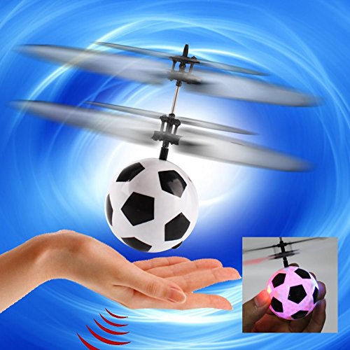 GZQ Mini Flying RC Ball Crystal Hand infrared Induction Helicopter
Aircraft Ball Built-in Shinning LED Lighting Flashing Drone Toy for
Kids,Teenagers (Football)