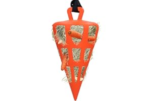 Holland Animal Care - Hay Slowfeeder Fun&Flex Root - Ø 22 CM - Comedero lento caballo - Contra el deterioro del establo - Hasta 1 kg de heno - Naranja
