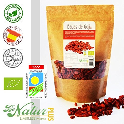 Baies de Goji BeNatur Plus - Baies de Goji 100% de Pureté Garantie Sans Pesticides et tout type de Produits Chimiques 250 g