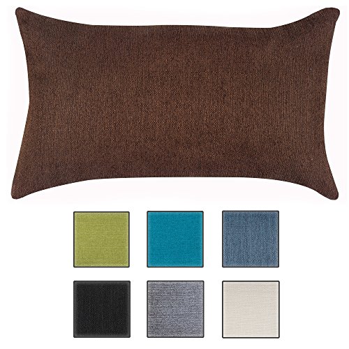 salosan® Sofakissen, Lounge Rückenkissen, Kopfkissen, Couch- oder Palettenkissen, Dekokissen Strukturpolsterstoff in 7 Unifarben für trendiges Wohndesign. Größe 40x70 cm (Braun)