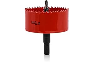 YHSKJCD 75mm Hole Saws Cutter, HSS Bi-Metal Drill Bit for Wood, Plastic, UPVC, Fiberglass and Plasterboard