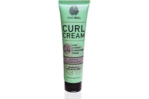 CRAZYBULL Crazy Bull C4 Curl Control Conditioning Cream - Medium Hold Curl Cream with Semi-Matte Finish - Vegan, Water-Based Product for Curl Control, Frizz-Control and Definition - Apricot and Citrus Scent.