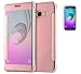 Produktbild Samsung Galaxy J3(2016)/J3(2016) Duos/J320 Smart Case Hülle mit Panzerglas,ISENPENK Ultra Slim Electroplate Überzug Spiegel TPU+PC(PU Leder Verbinden) Leder Case,Original Flip Bookstyle Wasserdicht Shockproof Anti Slip Protection Stoßfest Leder Tasche,Clear Durchsichtig Transparent Frontabdeckung Outdoor Stoßdämpfend Plating Mirror Schutzhülle Handyhülle für Samsung Galaxy J3(2016)/J3(2016) Duos/J320 5.0Zoll-[rosa]+Panzerglas/Schutzfoile/Scutzglas