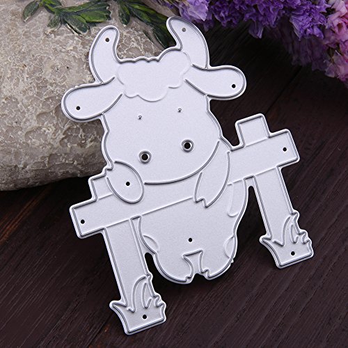 Amazingdeal365 niedliche Kuh Metall Form Schablonen Schneiden DIY Dekor Sammelalbum Karten Buchzeichen Lesezeichen als Geschenk für Freunde Geburtstag Kinder,Kindergarten Hobby Schule Handarbeit Unterricht usw. Ein tolles Geschenk! - 2