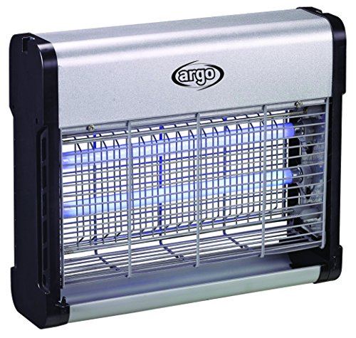 ARGO Nottola Mosquito Killer in Alluminio, AntiGraffio, 2 Lampade UV-A, Trasformatore Magnetico, Cassettino Rimovibile, 21 W, Aluminium, Black