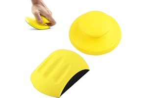FEADBYT Blocco Levigatura Manuale, 2 Pezzi 5 Pollici Blocco di Levigatura, Forma di Topo e Rotondo, per Levigatura a Mano, per il Restauro di Mobili in Legno, Arti e Mestieri, Dischi Abrasivi