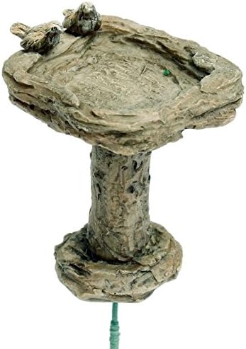 Miniature Fairy Garden Stone Birdbath w/Bird on pick MG 14 - Mini Fairy Birdbath
