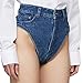 Produktbild Damen Hohe Taille Loch Mini Kurze Denim Hose Yogogo Sommer Yoga Jeanshose Leggings Yogahose Hosen Jeans Bleistift 3/4 Tummy Control Laufhose Sport Fitness Workout Leggins Slim Fit Dünne Sporthose