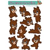 Bambinella Stickerparade – Baby Bären - 10 Sticker aus PVC-Folie nur für Glatte Oberflächen.