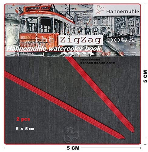 Mini álbum de Akkordeon Hahnemühle Acuarela, formato en zigzag 300 g/m², 18 páginas, 5x5 cm, 2 pzas