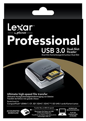Lexar LRW300URBEU Professional Dual-Slot externer UDMA-Kartenleser USB 3.0