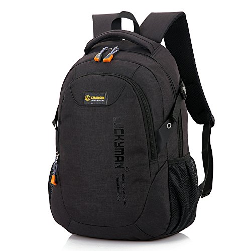 Y6086# Teimose 15.6inch Laptop Bag Business Case Classic Daypack Bookbag Travel Backpack School Bag Rucksack (BLACK)
