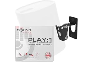 Play 1 Wandhalterung, Schwarz, Kompatibel nur mit Sonos Play:1, Verstellbarer Dreh- und Neigungsmechanismus, Halterung inklusive sämtlichem Befestigungsmaterial