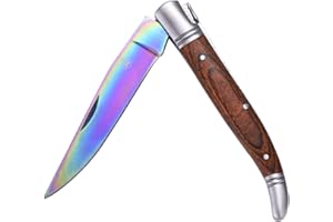 ‎LAGUIOLE LAGUIOLE - Titan-Faltmesser mit braunem Pakka-Holzgriff - Titan, Pakka-Holz - Faltmesser für den täglichen Gebrauch - Geschenkbox