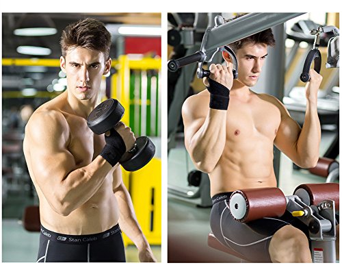 Handgelenkbandage [2 Stück], Yesloo verstellbare Handgelenkstütze / Handbandage / Handgelenkschoner für Damen und Herren, rechts und links tragbar für für Sport, Arbeit und Alltag, Schwarz - 3