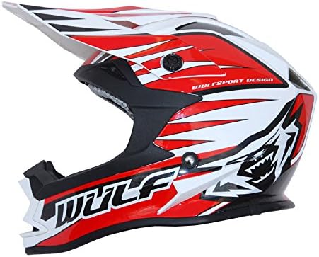 Wulfsport Kids Junior Advance MX Motocross Helmet (Junior Extra Large (54-55cm), Red)