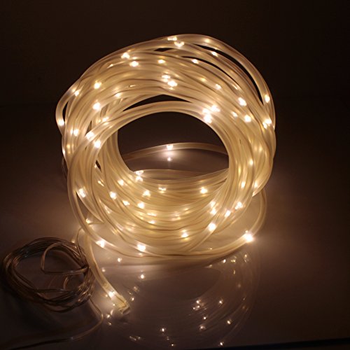 Forever Speed led lichterschlauch Solar Solarlichterkette 12m (10M lichterschlauch + 2m Anschlusskabel),tragbar, mit Lichtsensor, Außenlichterkette, Weihnachtsbeleuchtung, Beleuchtung für Hochzeit, Party und Weihnachten, 1.2 V 100 LEDs Warmweiß wasserdicht IP65 - 6