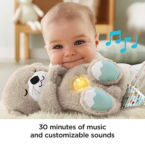 Fisher-Price Ma Loutre Calins Bonne Nuit peluche bébé appaisante avec battements de cœur, bruits de respiration et lumière, dès la naissance, FXC66 – Image 5