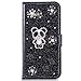 Produktbild Miagon für Huawei P20 Lite Glitzer Brieftasche Hülle,3D Diamant PU Leder Case Kartenslots Ständer Strass Wallet Flip Cover,Panda Schwarz