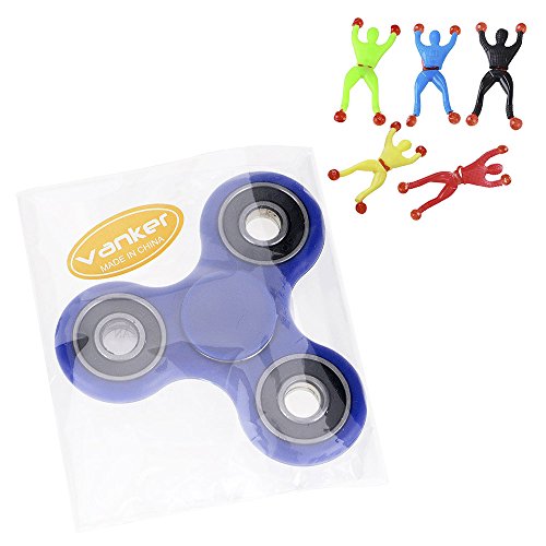 VANKER Tri-Spinner Fidget Toy With A Sticky Wall Climber Included -Good for ADHD EDC Hand Killing Time-Blue VANKER Tri-Spinner Fidget Toy With A Sticky Wall Climber Included -Good for ADHD EDC Hand Killing Time-Blue