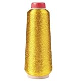 Color: Oro o plata Paquete de 1 bobina metálica de hilo de coser para máquina de ordenador Coss-Stitch hilo de bordar dorado