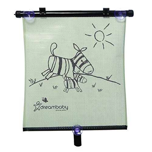 Dreambaby Double-Sided Adjustable Car Window Roller Shade (Zebra Print)