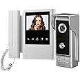 HERNAS 4.3" Video Intercom System Home Safe Doorbell, TFT Color Screen and IR Night Vision Camera, 1 Monitor + 1 Camera Waterproof Video Door Phone, Two-Way Audio, Wired Unlocking
