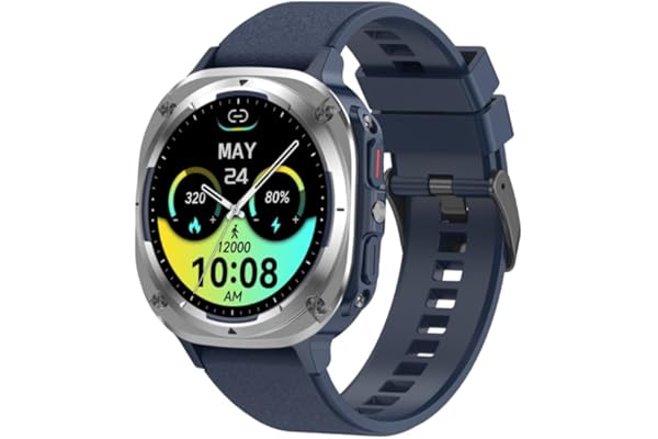 TIMU 2025 Reloj Inteligente Hombre Militar, 1.45" HD Smartwatch Hombre con Llamadas BT 5.3, 114+ Modos Deportivos, Monitor de Sueño/Podómetro/Pulsómetro (Azul Marino)