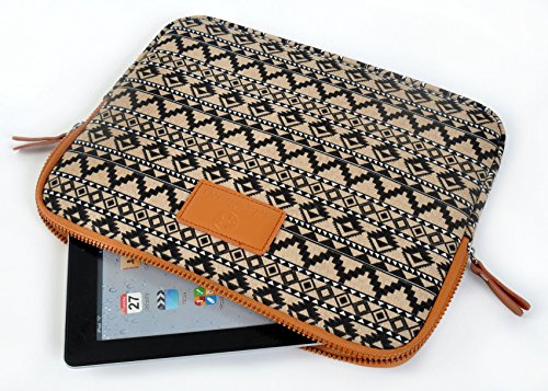 art&cherry © 13-13,3″ Universal Notebook & Laptop Schutzhülle / Hülle / Tasche aus feinstem Canvas-Gewebe 13Zoll z.B. Apple MacBook / HP ProBook / Lenovo Ideapad Yoga 2 / Acer Aspire & ChromeBook / Asus Transformer / DELL XPS ZACKENMUSTER - 4