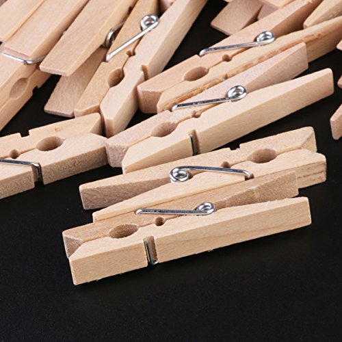 ULTNICE 4.8 cm Mini Holz Wäscheklammer Foto Handwerk Clips – 100pcs - 7