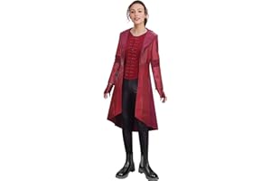 LIKUNGOU Wanda Maximoff Costume Scarlet Trench Coat Vest Trousers Leather Cosplay Outfit Halloween Party Accessories Suits for Women