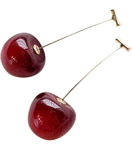 Collier Et Boucles D'oreilles Cerises - Bijoux Tendance été Pour Femmes En Alliage Rouge
