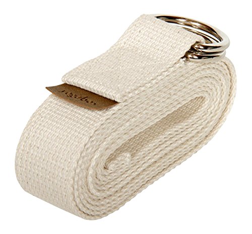 Yogagurt mit Verschluss aus zwei D-Ringen Made in Germany, Metallverschluss aus zwei D-Ringen - 100% Baumwolle Maschinenwaschbar bis 40º C