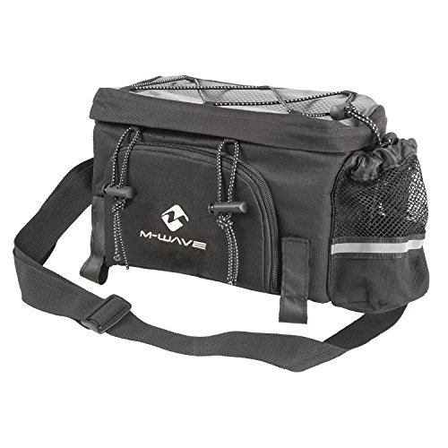 M-Wave Erweiterbare Gepäckträgertasche Alforjas traseras triples, Portable, Capacidad 16 l, Unisex, Negro/Gris