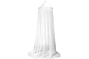 ‎MADHU Moskitonetze für Babybetten, Einzelbetten, Doppelbetten (Rund Einzelbett, weiß)