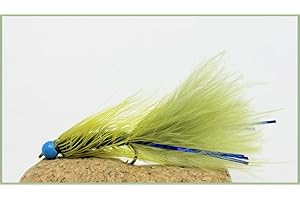 JUST CATCH BARBLESS Hothead Olive Blue Flash Damsel Trout Flies size 10, choose the amount required, Best Lure Flies