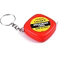 Aexit Mini Tape Measuring Tool Key Ring (1m 3ft, Red )
