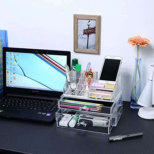 Songmics Acryl Kosmetik aufbewahrung Organizer 2 Schubladen JKA004 - 4