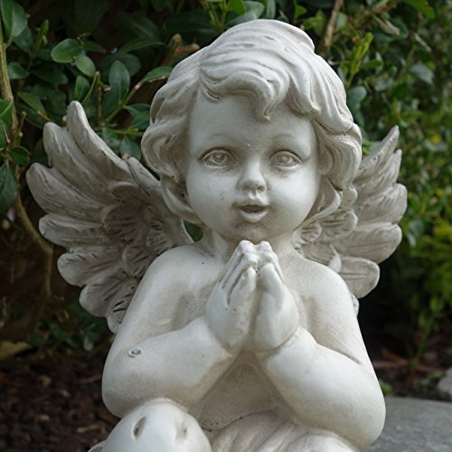Sitzender Grabengel Grabschmuck Figur. Höhe 13,5cm - 4