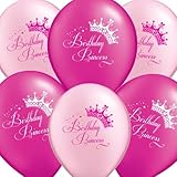 Uninflated 12" Birthday Princess Party Balloons Asstd 8 Pack NJB