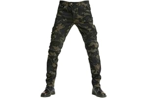 SHUOJIA Pantalon De Moto en Jean pour Homme, avec équipement De Protection, Jean Droit Anti-Chute, Pantalon De Moto De Course De Moto