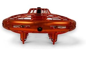 JUEGACONMIGO FLYDANCE, Mini Dron para niños. Juguete volador sensor movimiento. Controlado por gestos. Luces LED y carga USB. Perfecto para interior y exterior (Naranja)